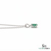 Oval shape Natural Emerald Pendant Necklace in 14k Solid Gold May Birthstone