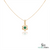 Round Natural Emerald Blossom Pendant Necklace in Gold Elegant Floral Design Jewelry Gift