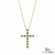 2.80 carat 14k Solid Gold Cross Pendant Round Natural Emerald Faith Jewelry Gift