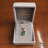 3.13 carat Genuine Emerald And Diamond Pendant for Woman's 14k Gold