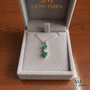Natural Emerald Heart Pendant Romantic Triple Drop Design in 18k Gold Green Gemstone Jewelry 