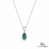 3.13 carat Genuine Emerald And Diamond Pendant for Woman's 14k Gold