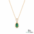 3.13 carat Genuine Emerald And Diamond Pendant for Woman's 14k Gold