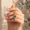 Oval shape Natural EmeraldDiamond Swirl Pendant in 18k Gold