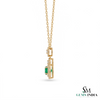 Eternal Round Natural Emerald Circle Pendant Double Halo Gold Pendant