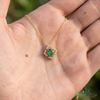 Radiant Oval Natural Emerald & Diamond Sunburst Pendant Diamond Burst Design