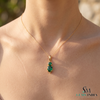 Two-Stone Natural Emerald Drop Pendant Round Pear Cut Design