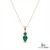 Two-Stone Natural Emerald Drop Pendant Round Pear Cut Design