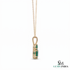 Two-Stone Natural Emerald Drop Pendant Round Pear Cut Design
