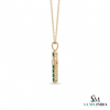 Elegant Natural Emerald Cross Pendant Necklace in 14K Gold Unique Pendant for her