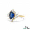 Oval Cut Sapphire Diamond Engagement Ring in 14k and 18k Gold -sapphire engagement ring