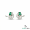 Pear Shape Emerald Earrings with Diamond Swirl – Fine Gold Jewelry
