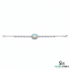 Delicate Oval Opal & Diamond Station Bracelet - Elegant Gold Jewelry