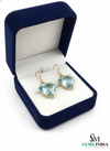 Heart Shape Natural Aquamarine Drop Earrings in 14k and 18k Gold