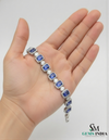 Elegant Emerald Cut Tanzanite Bracelet with Diamond Accents – Gift for Her