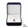 Luxury Pear Cut Amethyst Pendant with Diamond Halo in 18k gold