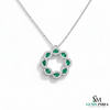 Timeless Oval Emerald & Diamond Circle Pendant – Fine Gold Jewelry