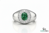 Raw Emerald Men's Ring In 18k Gold Engagement Ring Men's Statement Ring