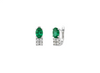 4.08 carat Oval Cut Natural Emerald Gold Earrings Diamond Accent Huggies