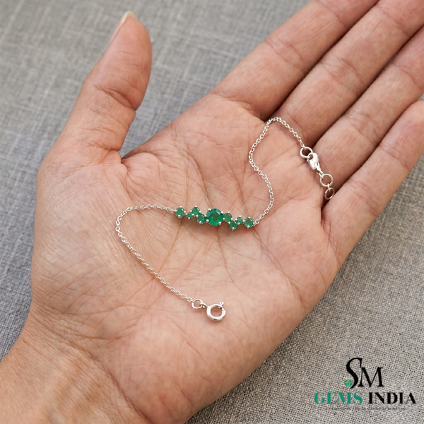 Emerald Cluster Bracelet in 14k Gold – Dainty Luxury Jewelry