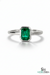 Minimalist Emerald Cut Emerald Gold Ring – Modern Bezel Setting