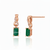 Emerald cut Natural Emerald and Diamond Twist Drop Earrings in 14K Gold Wedding Gift for her