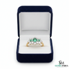 Three Stone Emerald and Diamond Cluster Ring – Fine Gold Jewelry