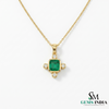 Natural Emerald Octagon Pendant Necklace - Elegant Daily Wear Necklace