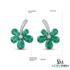 Natural Emerald Pear Cut Floral Earrings – Diamond Center Gold Studs