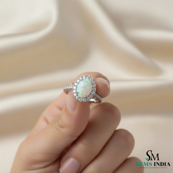 Doppelter Smaragd-Ring in offenem Design aus 14 Karat Gold – Band mit quadratisch und rund geschliffenen grünen Edelsteinen