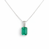 1.10 carat 14K Gold Natural Emerald Pendant Elegant Emerald-Cut Design