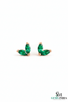 Fine Jewelry Marquise Emerald Stud Earrings for Women - Green Gemstone Jewelry