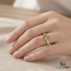 August Birthstone Natural Peridot Infinty Diamond Ring i