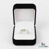 Natural Peridot and Moissanite Two-Stone Ring - Toi et moi ring