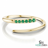 Open Emerald Band Ring – Modern Wrap Style Green Gemstone Dainty Fine Jewelry