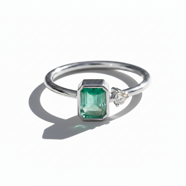 1 Carats Emerald Cut Natural May Birthstone Emerald Solitaire Ring - Women Wedding Gift Ring