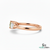 Natural Peridot and Moissanite Two-Stone Ring - Toi et moi ring