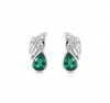 1.80 carat Pear-Shaped Emerald Diamond Cluster Earrings in 14k Gold