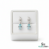 Natural Aquamarine Pear Drop Earrings with Diamond Accents