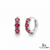 Round Natural Ruby Huggie Hoop Earring Elegant Everyday Hoops