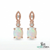 Vintage Inspired Opal Dangle Earrings for Women - Elegant Opal Jewelry