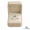 2 Karat Herzform-Smaragd- und Diamantring aus 14 Karat Gold, Smaragd-Verlobungsring