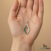 Natural Oval Emerald Wave Pendant in 14k gold fine gemstone jewelry