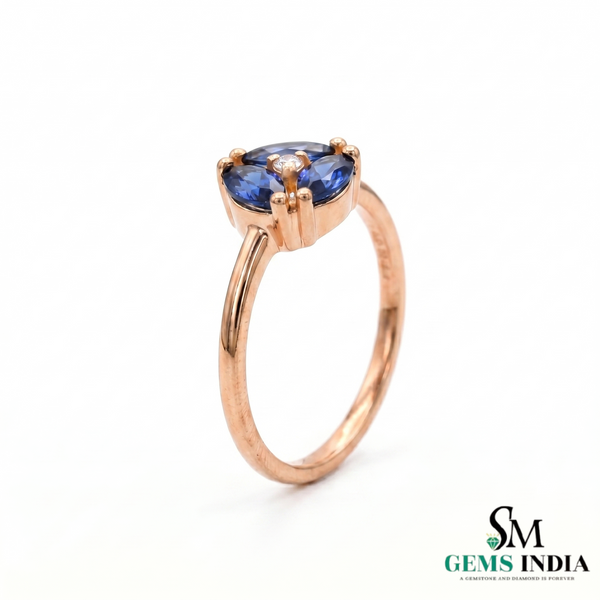 Vintage-Inspired Marquise Blue Sapphire & Diamond Cluster Ring- Minimalist Jewelry Gift
