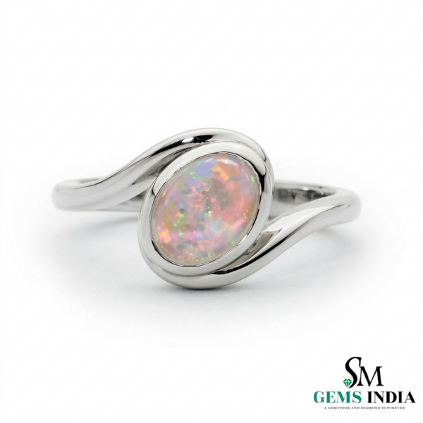 Oval Opal Bypass Ring – Modern Opal Engagement Ring