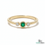Minimalist Emerald Center Stone Diamond Accent Gold Ring