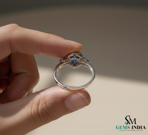 Doppelter Smaragd-Ring in offenem Design aus 14 Karat Gold – Band mit quadratisch und rund geschliffenen grünen Edelsteinen