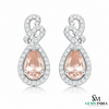 Elegant Pear Morganite Diamond Drop Earrings - Fine Jewelry Earrings