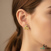 Three-Stone Heart NaturalCitrine Stud Earrings