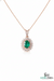 Oval Emerald & Diamond Vintage Halo Pendant - Classic Emerald Fine Jewelry